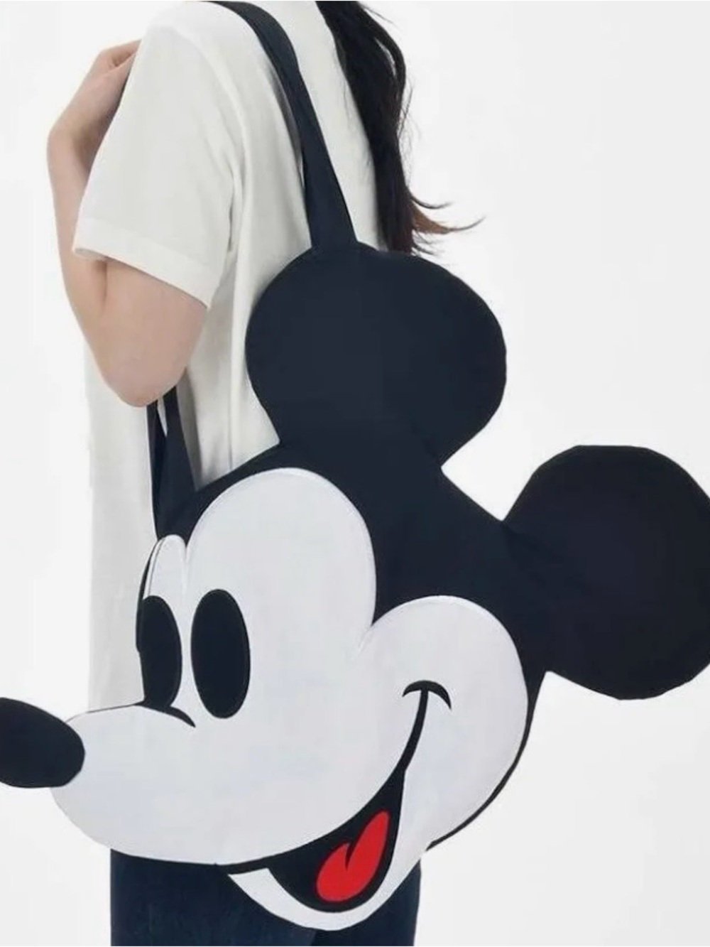 Japan Disney Store "Magical Label" Mickey Mouse Big Face Tote Bag